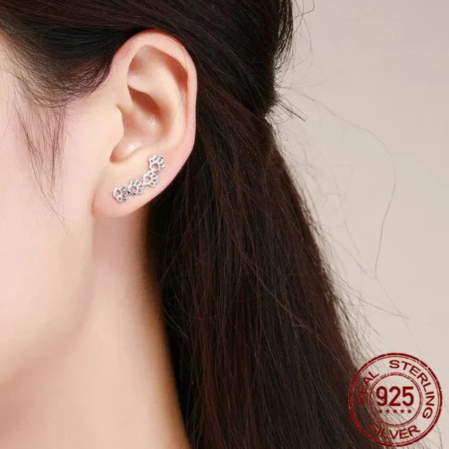 עגילי PawStuds 925
